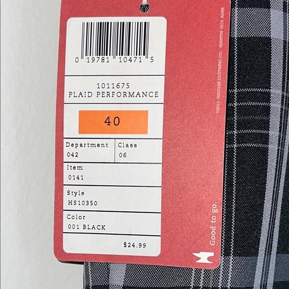 NWT Haggar Flat Front Black and Gray Plaid Shorts Size 40 Waist #116 - Picture 3 of 9